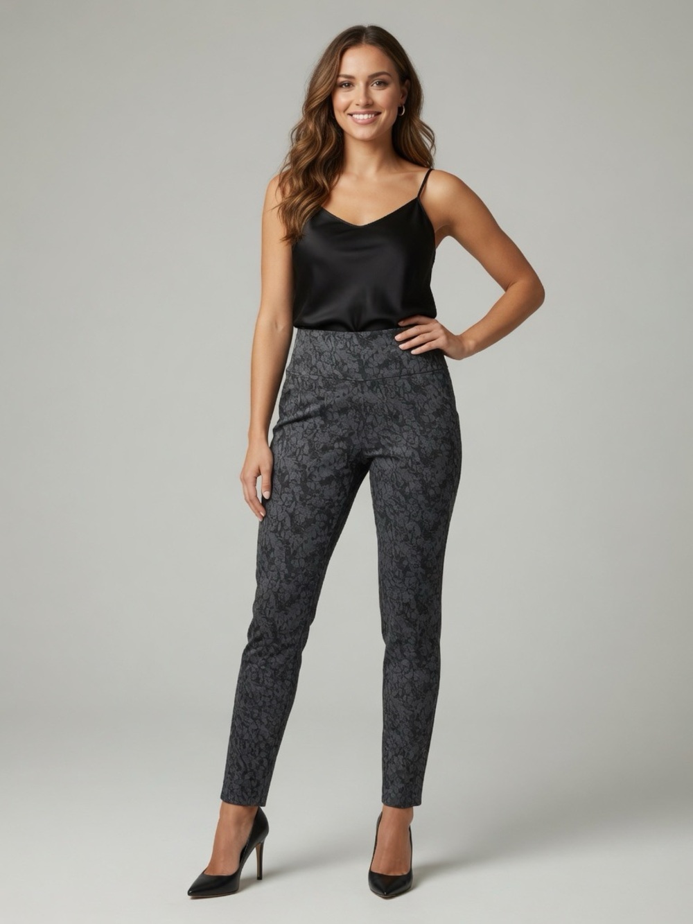 Mondetta Dark Gray Patterned Performance Leggings